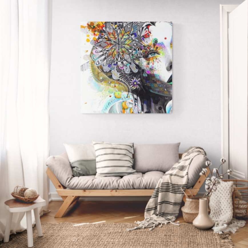 Canvas Wall Art - 1000 x 1000 Abstract Woman