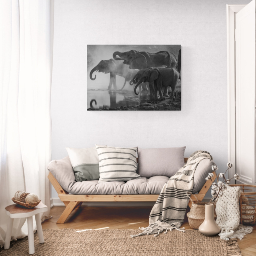 Canvas Wall Art - 1000 x 700 - Elephants 2