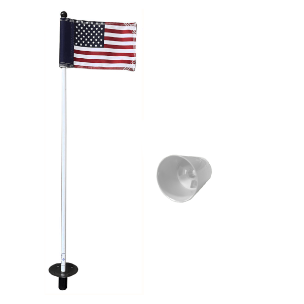 Putting Green Pole, Cup & National USA Flag