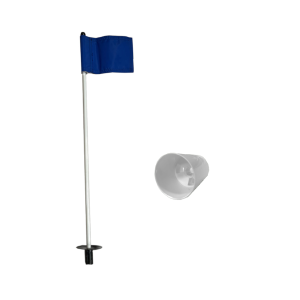 Tru-Strike Putting Green Pole, Cup & Plain Blue Flag