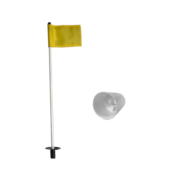 Tru-Strike Putting Green Pole, Cup & Plain Yellow Flag