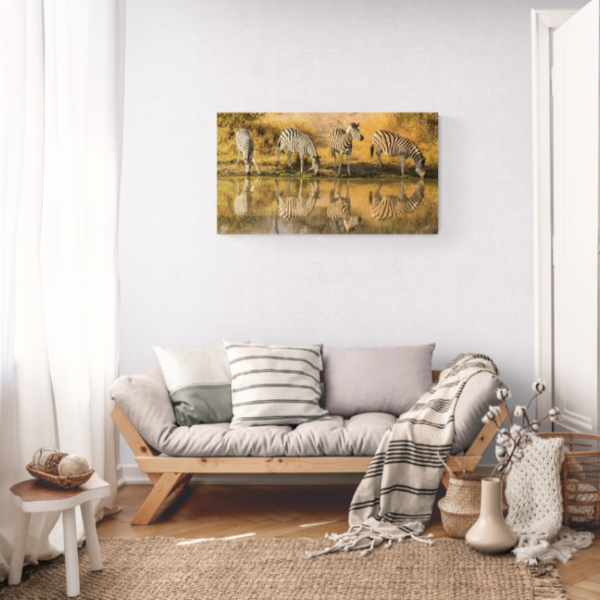 Canvas Wall Art - 1000 x 550 - Zebras 2